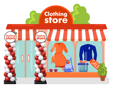 Kunststof Ballonpilaren voor winkel